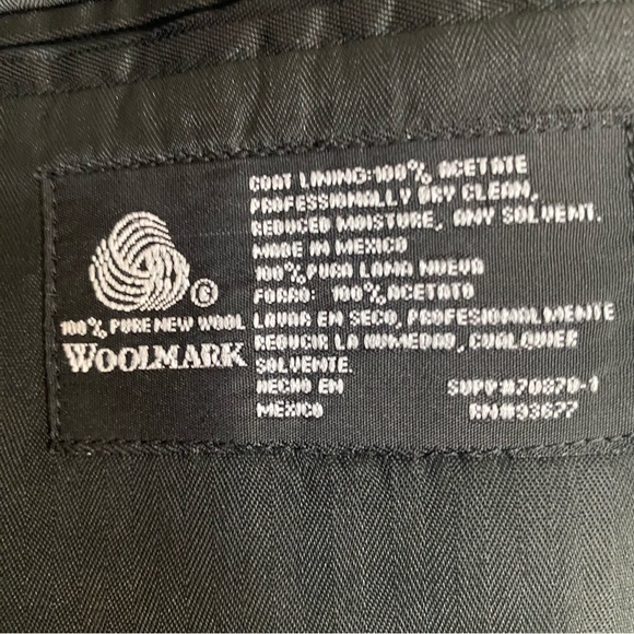 Stafford Blazer Men’s Dark Gray Two Button Wool Sport Jacket EUC - Picture 8 of 13